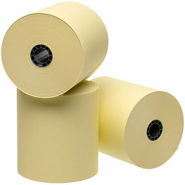 Point Plus 3'' x 165' Canary Yellow 1 Ply Bond Cash Register POS Paper Roll Tape, 50PK 105RR3165CPB